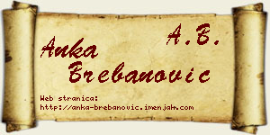 Anka Brebanović vizit kartica